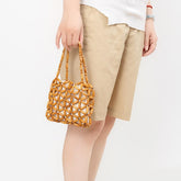 Sac à main de bureau tissé à la main avec perles en bois pour femmes